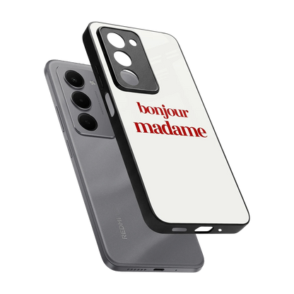 Bonjour Madame sleek redmi 15 5g cover with tempered glass back and TPU edges