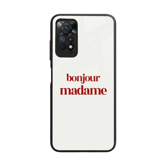 Bonjour Madame back phone cover | glass case for redmi note 11 pro