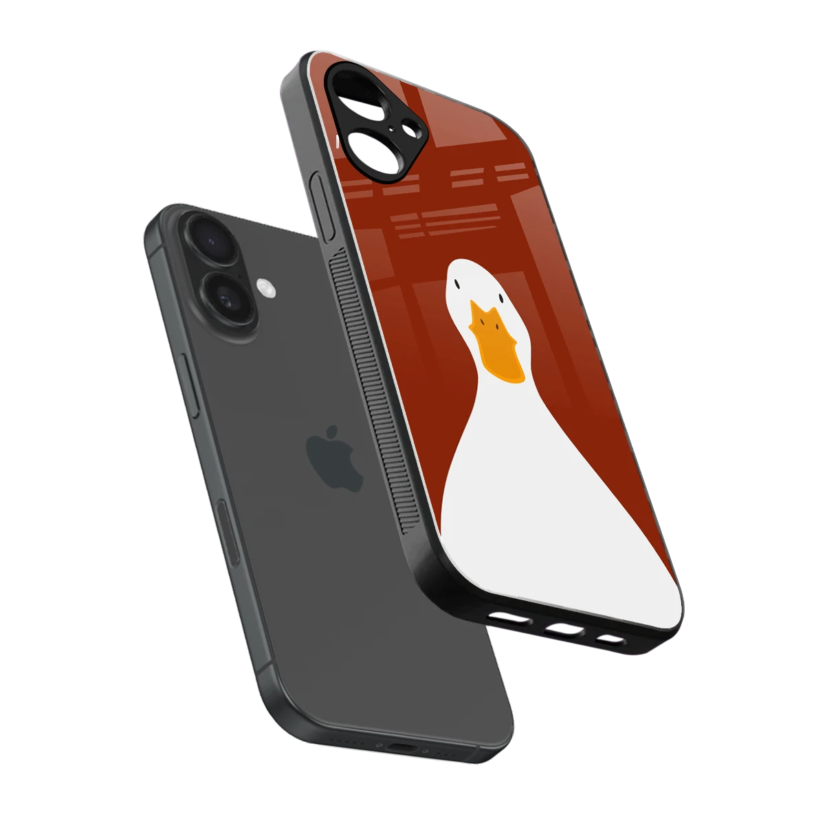 Boring Goose sleek iPhone 16 cover with tempered glass back and TPU edges