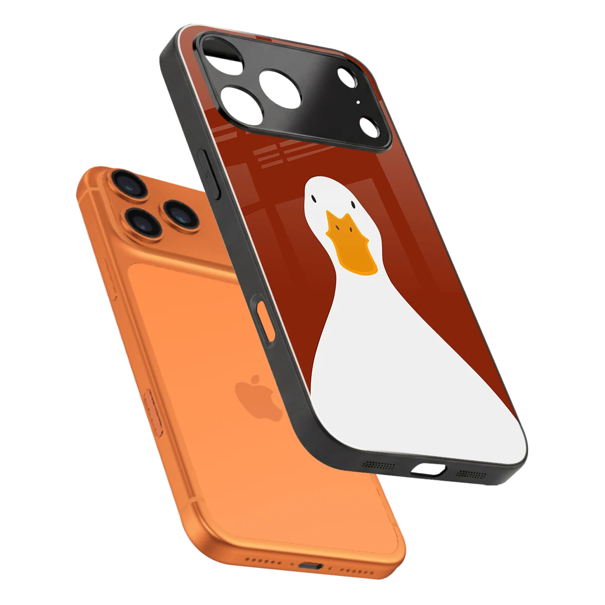 Boring Goose sleek iphone 17 pro max cover with tempered glass back and TPU edges
