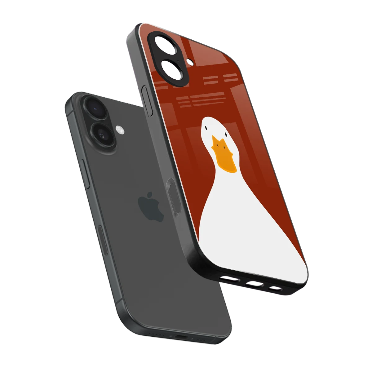 Boring Goose sleek iphone 17 cover with tempered glass back and TPU edges