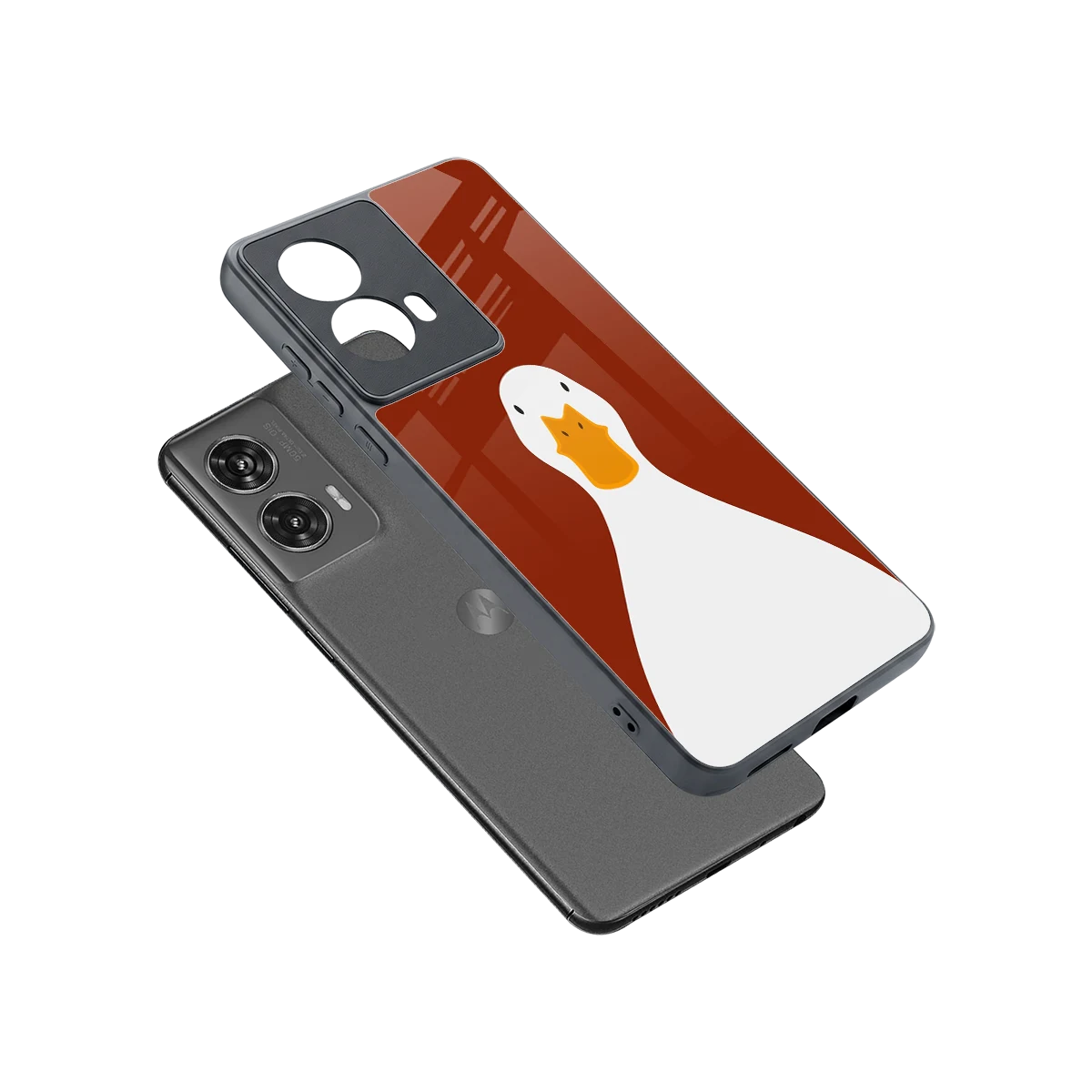 Boring Goose sleek motorola edge 50 fusion cover with tempered glass back and TPU edges