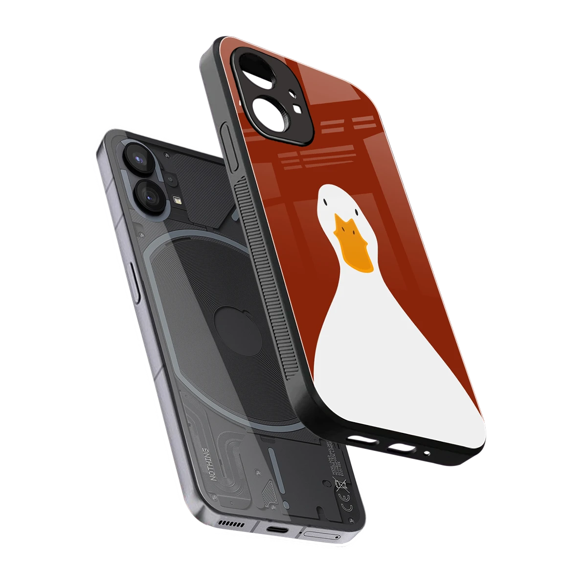 Boring Goose sleek nothing phone 1 cover with tempered glass back and TPU edges