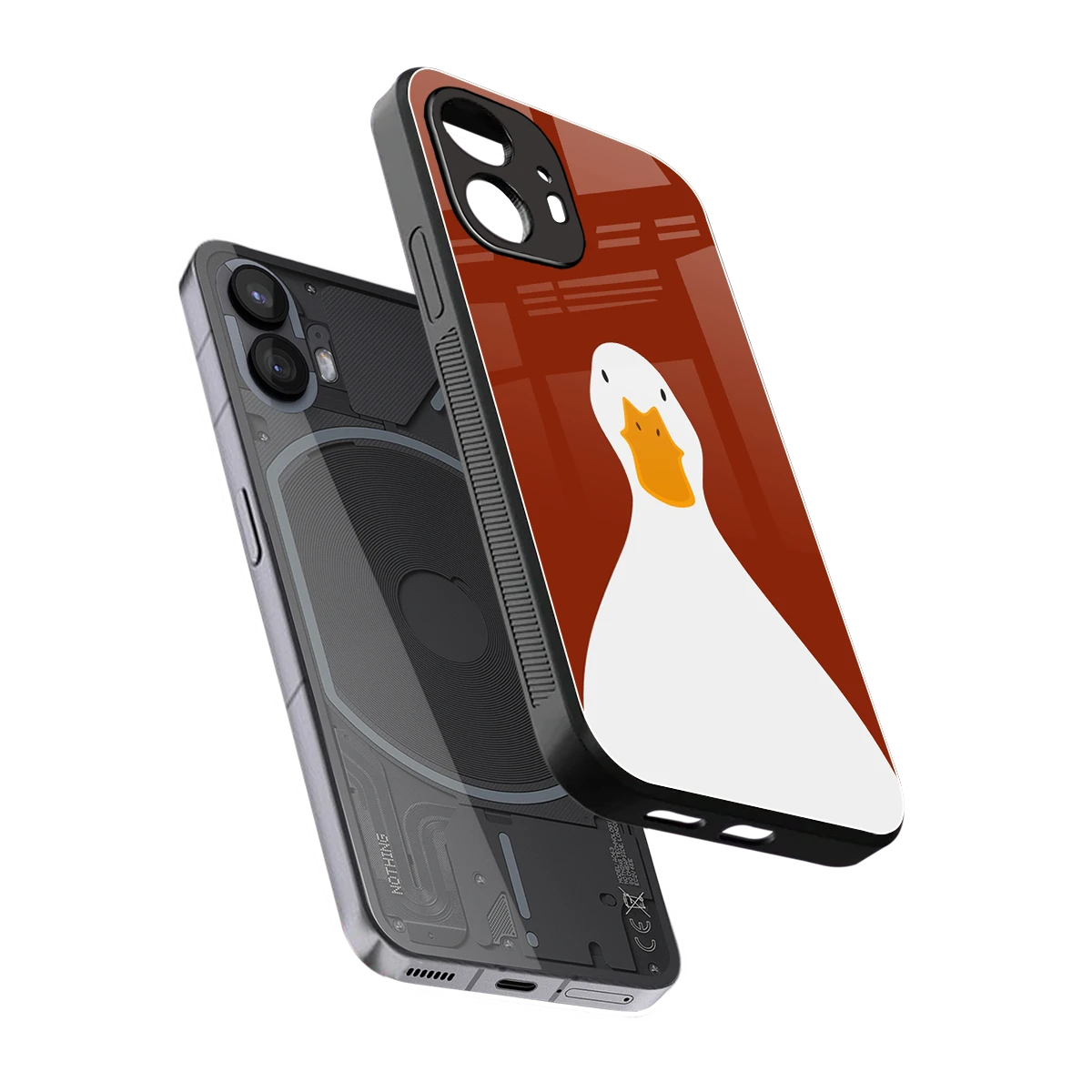 Boring Goose sleek nothing phone 2 cover with tempered glass back and TPU edges