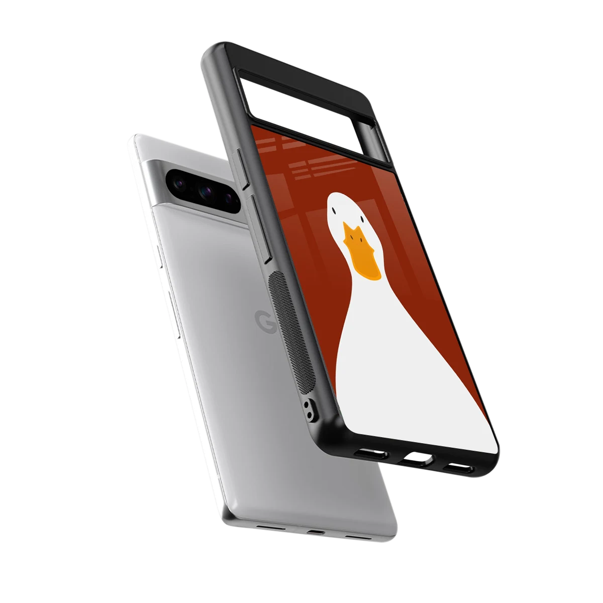 Boring Goose sleek google pixel 8 pro cover with tempered glass back and TPU edges