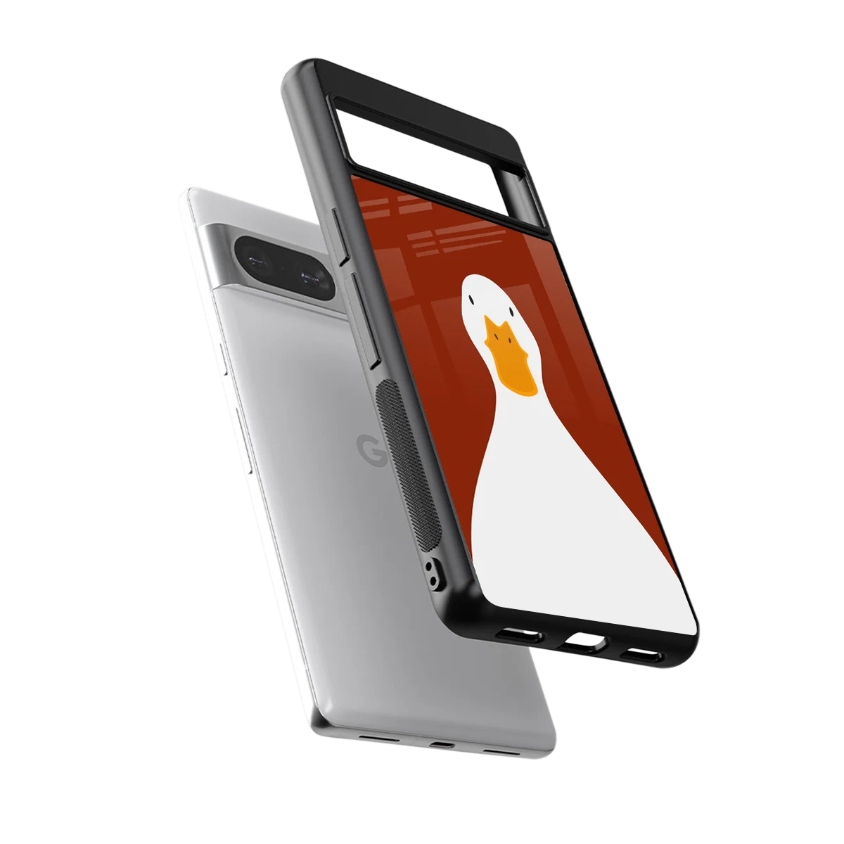 Boring Goose sleek google pixel 8 cover with tempered glass back and TPU edges