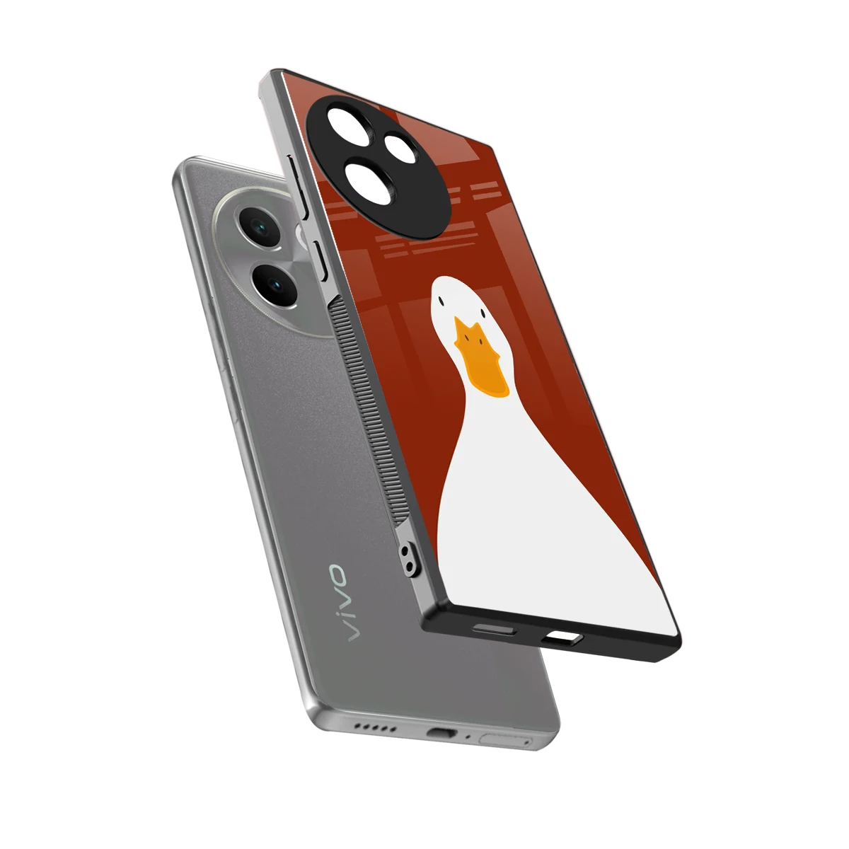 Boring Goose sleek vivo v30e cover with tempered glass back and TPU edges