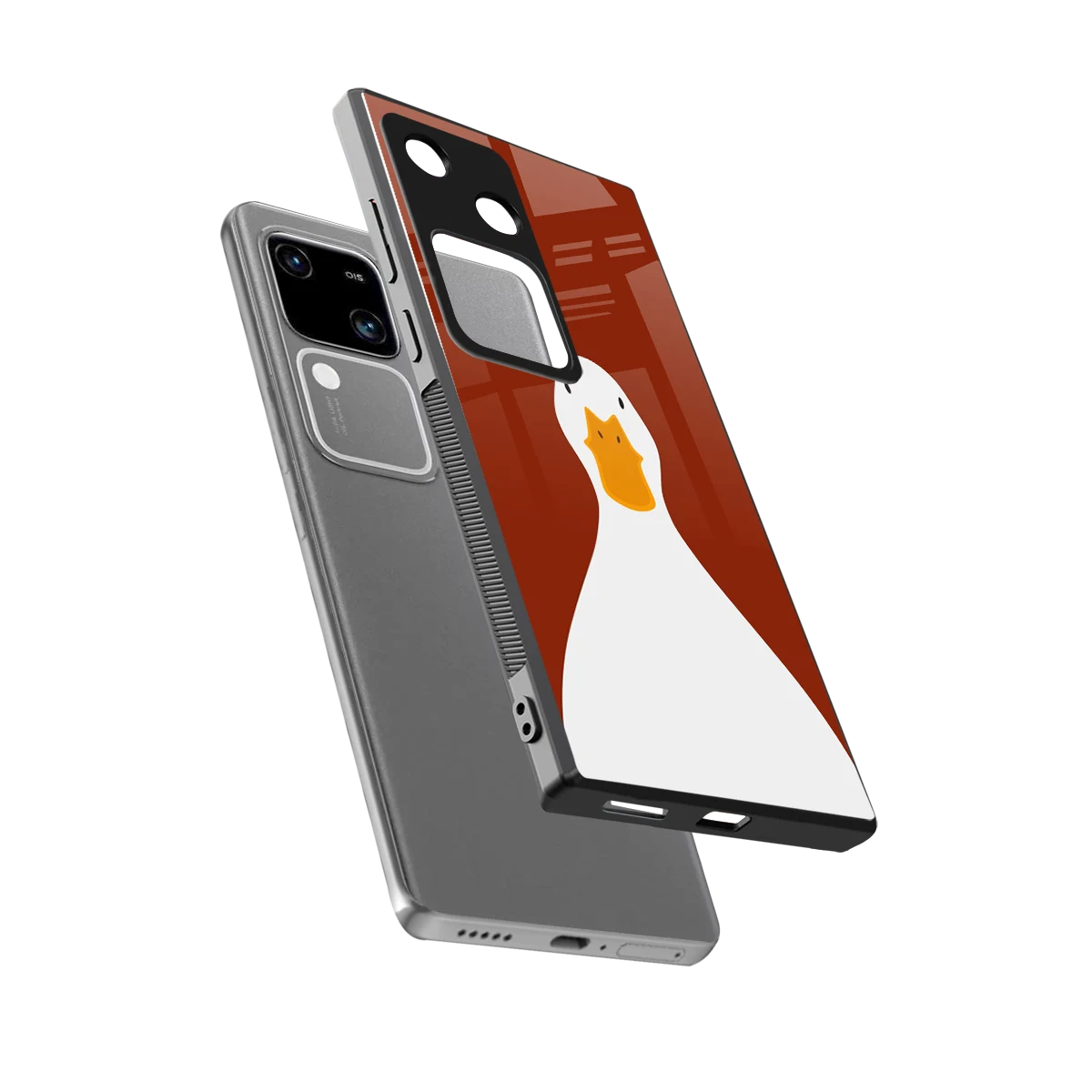 Boring Goose sleek vivo v30 cover with tempered glass back and TPU edges