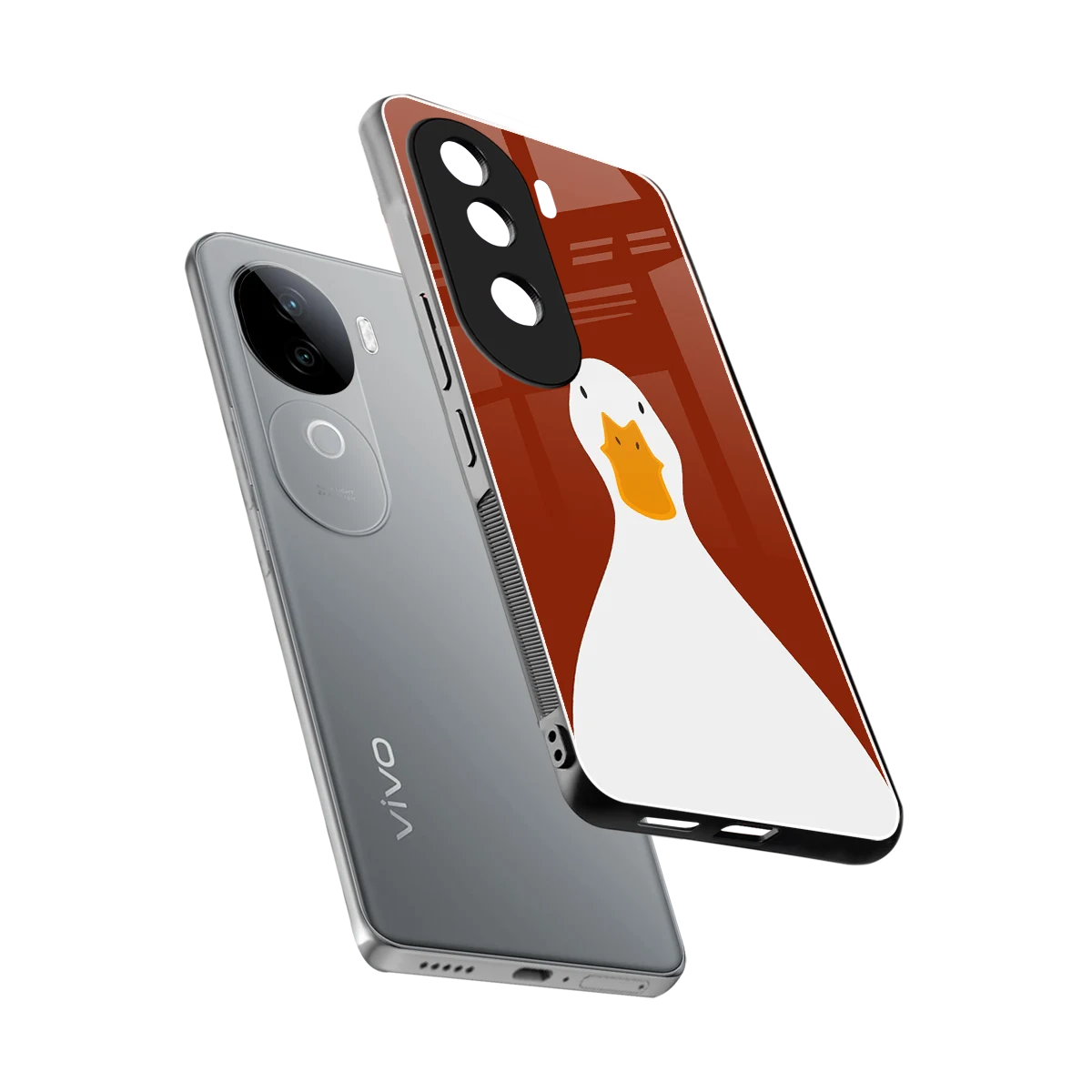 Boring Goose sleek vivo v40e cover with tempered glass back and TPU edges