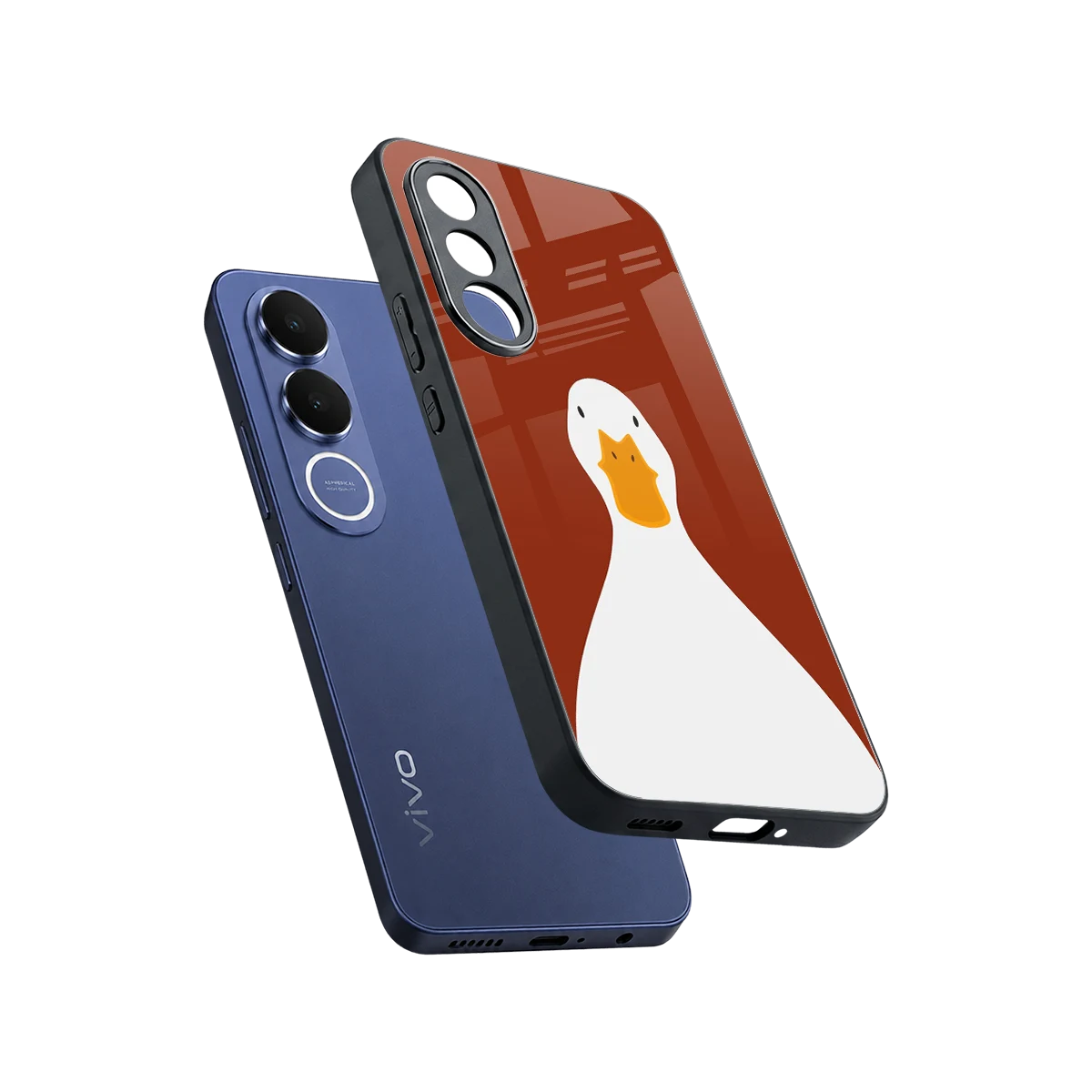 Boring Goose sleek vivo v70 fe cover with tempered glass back and TPU edges