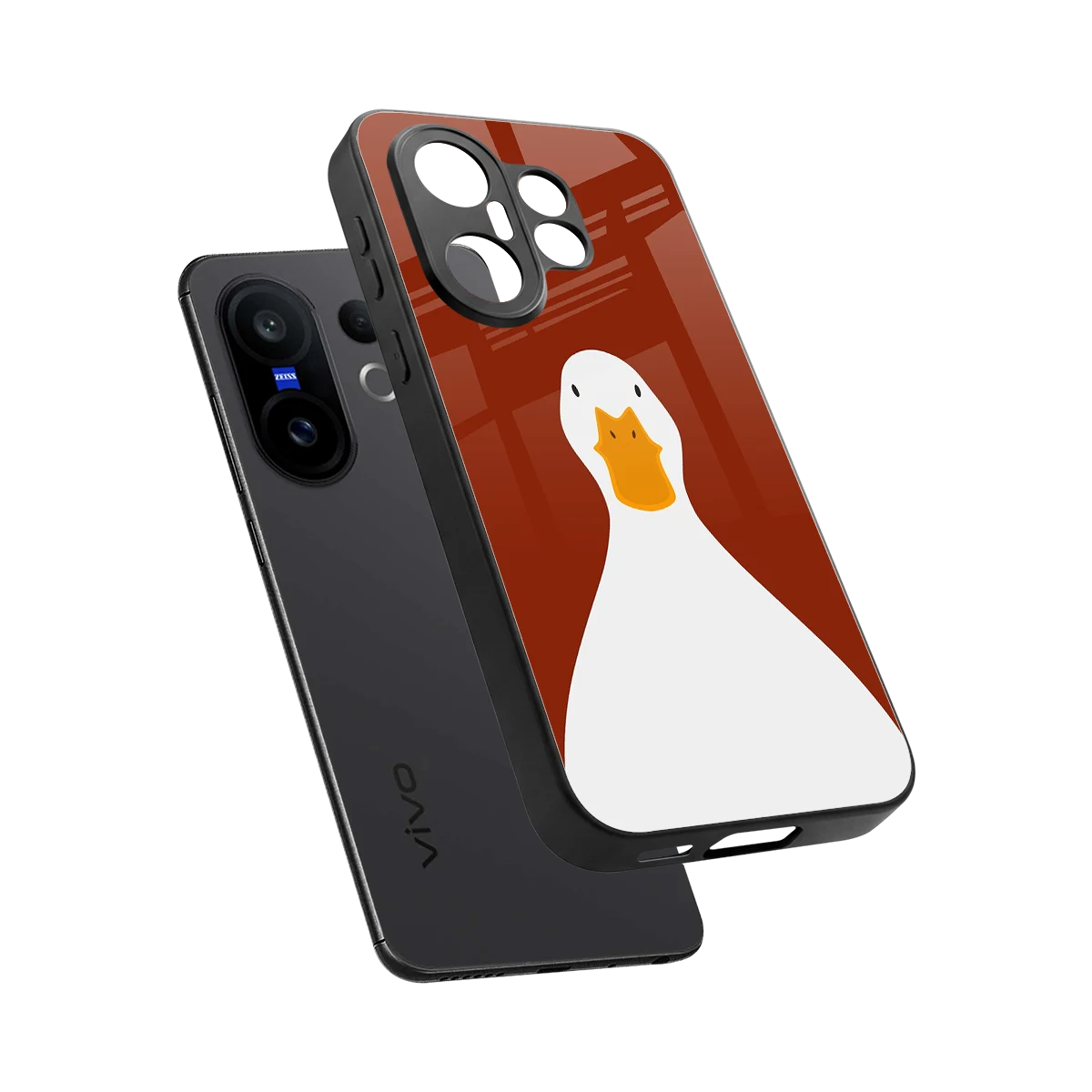 Boring Goose sleek vivo x200 fe cover with tempered glass back and TPU edges