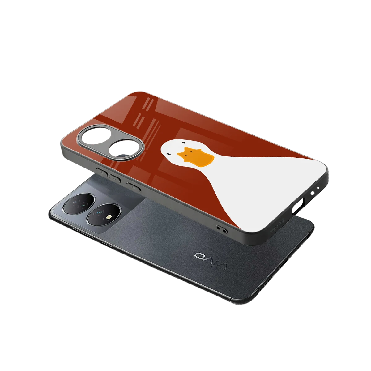 Boring Goose sleek Vivo-y100 cover with tempered glass back and TPU edges