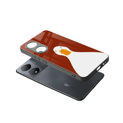 Boring Goose sleek Vivo-y100 cover with tempered glass back and TPU edges