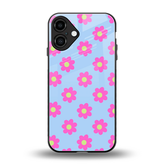 Bouquet back phone cover | glass case for iphone 16 plus