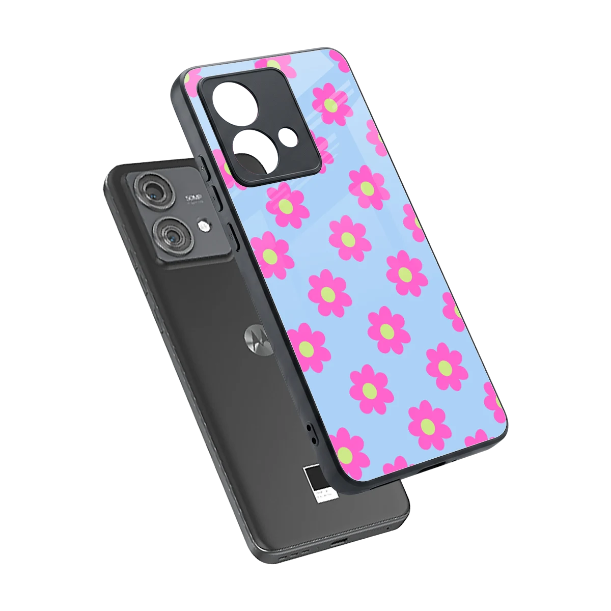 Bouquet sleek motorola edge 40 neo 5g cover with tempered glass back and TPU edges