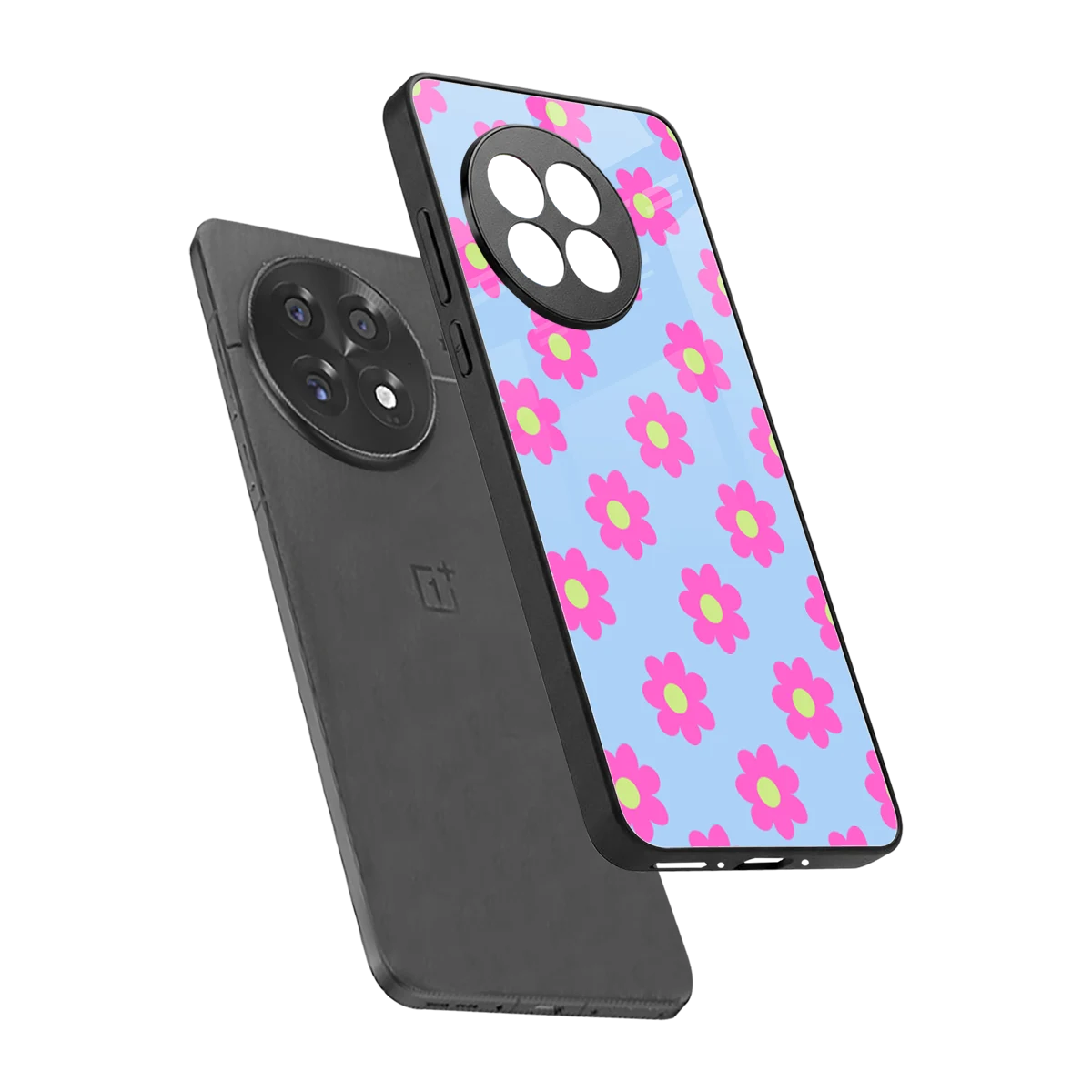 Bouquet sleek oneplus 13r cover with tempered glass back and TPU edges