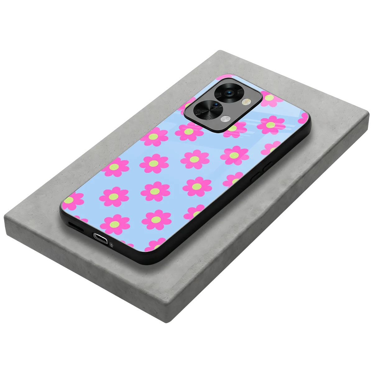 Bouquet stylish phone case for oneplus nord 2t | glossy glass and slim fit