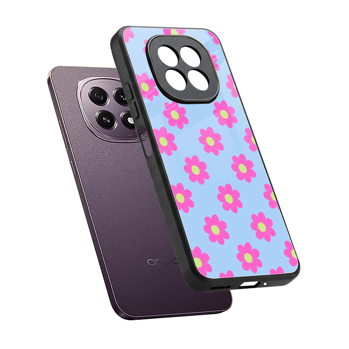 Bouquet sleek oppo f29 5g cover with tempered glass back and TPU edges