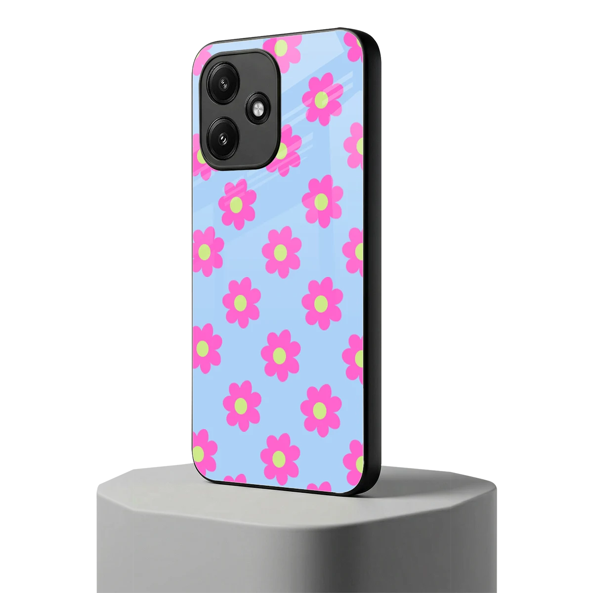 Bouquet redmi 12 5g mobile cover | shockproof glass phone case