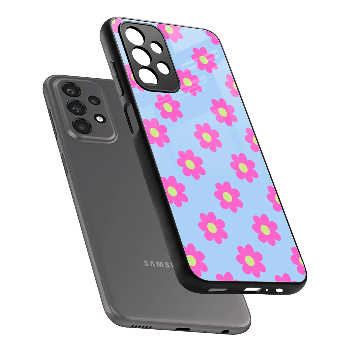 Bouquet sleek samsung galaxy a23 cover with tempered glass back and TPU edges