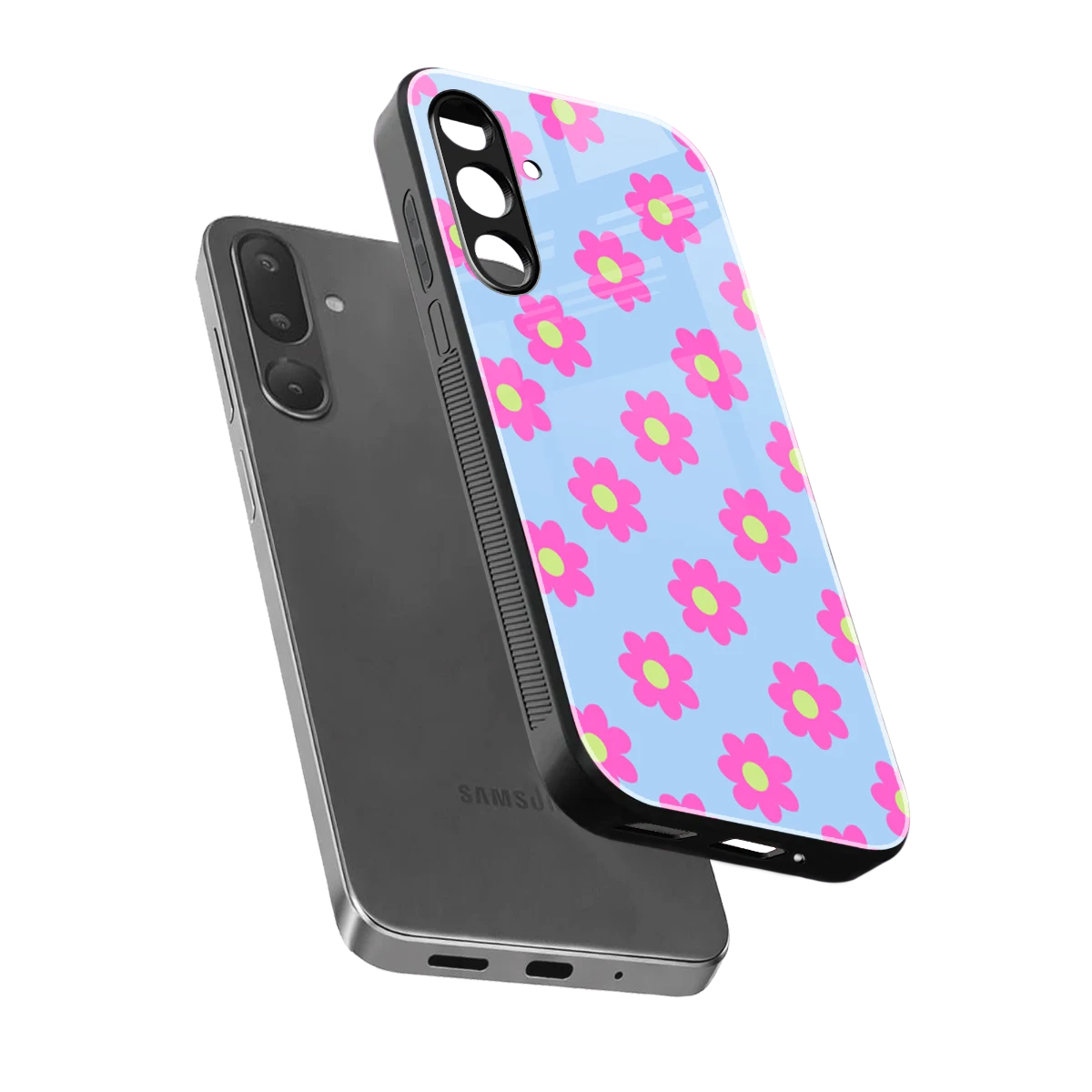 Bouquet sleek samsung galaxy m56 5g cover with tempered glass back and TPU edges