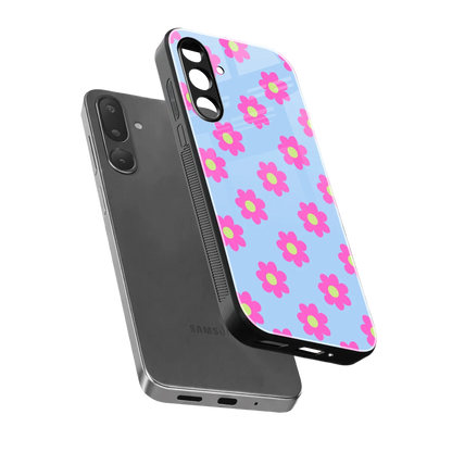 Bouquet sleek samsung galaxy m56 5g cover with tempered glass back and TPU edges