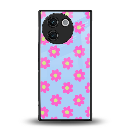 Bouquet back phone cover | glass case for vivo v30e