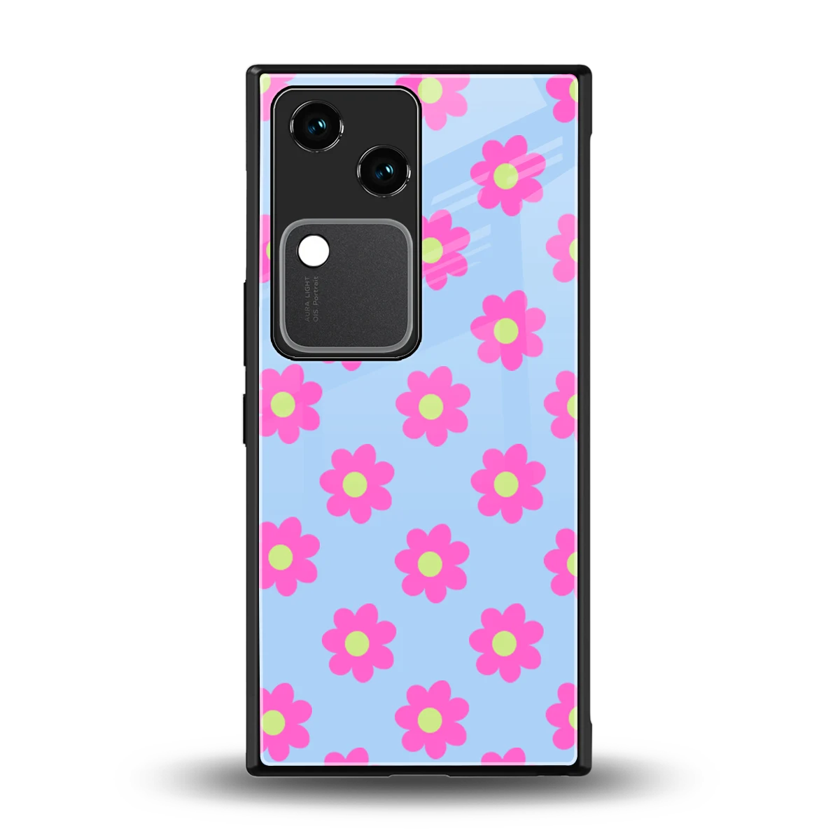 Bouquet back phone cover | glass case for vivo v30
