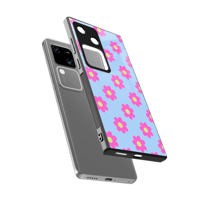 Bouquet sleek vivo v30 cover with tempered glass back and TPU edges