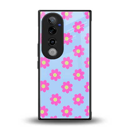 Bouquet back phone cover | glass case for vivo v40 pro