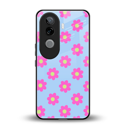 Bouquet back phone cover | glass case for vivo v40e