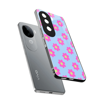 Bouquet sleek vivo v40e cover with tempered glass back and TPU edges