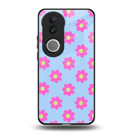 Bouquet back phone cover | glass case for vivo v50