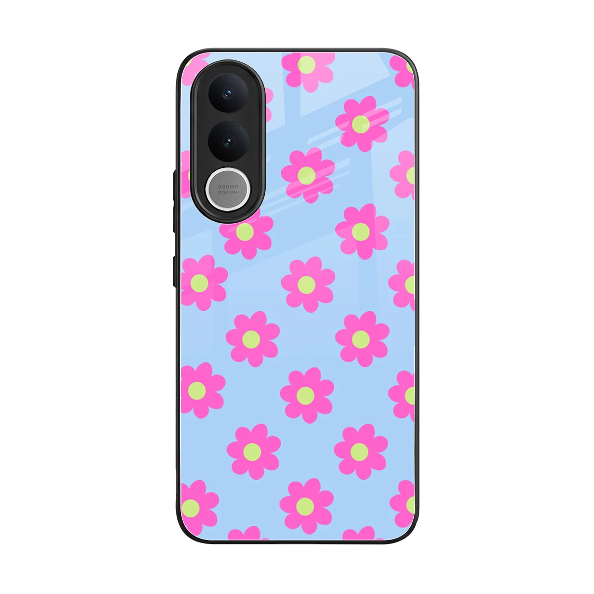 Bouquet back phone cover | glass case for vivo v70 fe