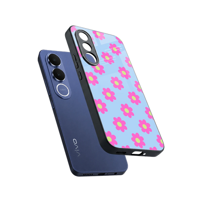 Bouquet sleek vivo v70 fe cover with tempered glass back and TPU edges
