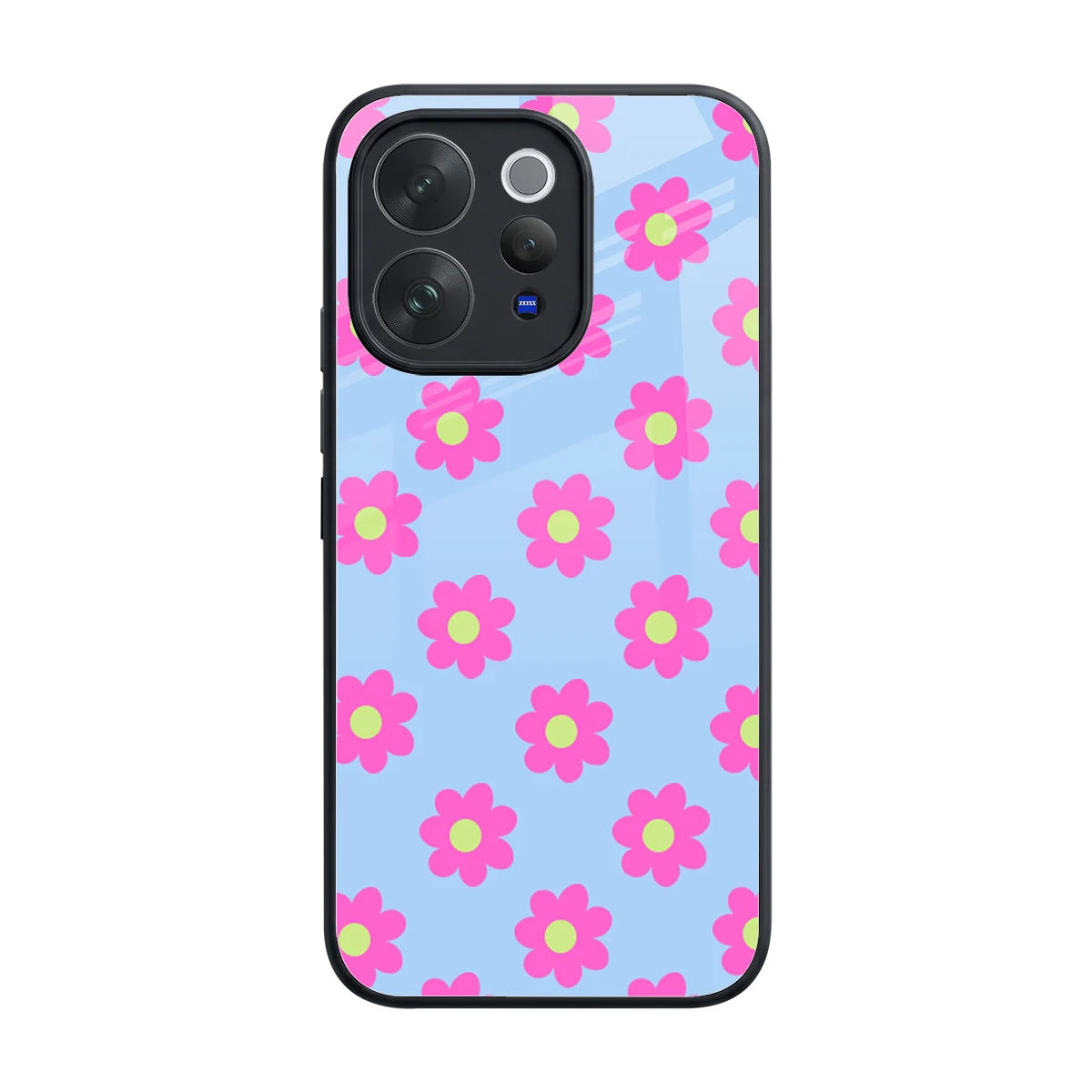 Bouquet back phone cover | glass case for vivo v70
