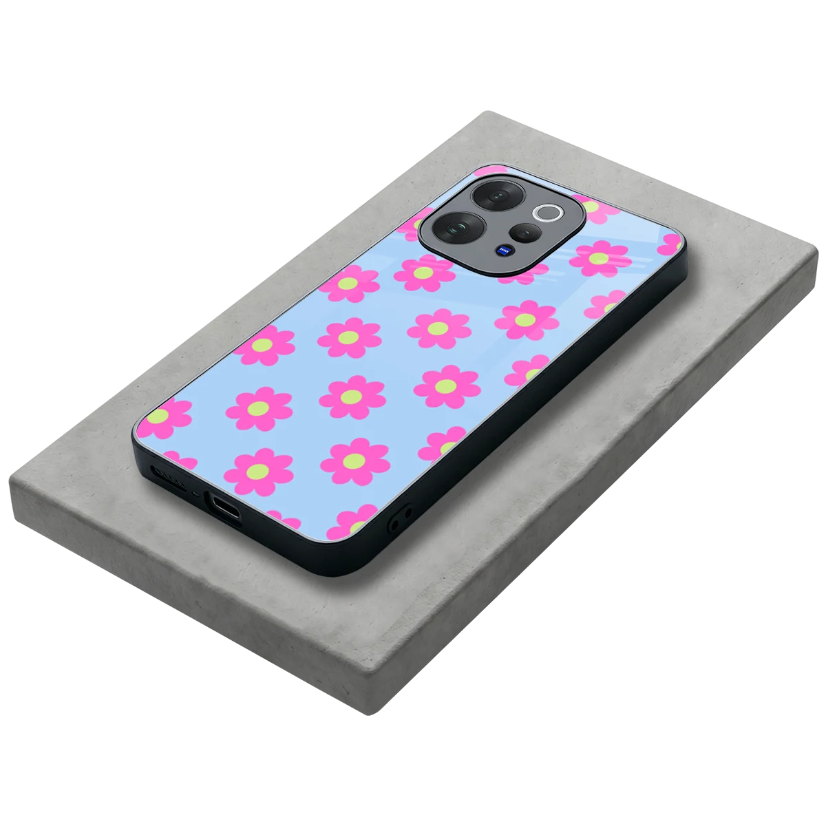 Bouquet stylish phone case for vivo v70 | glossy glass and slim fit
