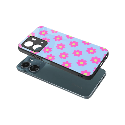 Bouquet sleek vivo y16 cover with tempered glass back and TPU edges