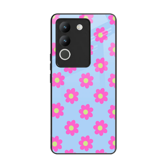 Bouquet back phone cover | glass case for vivo y200 5g