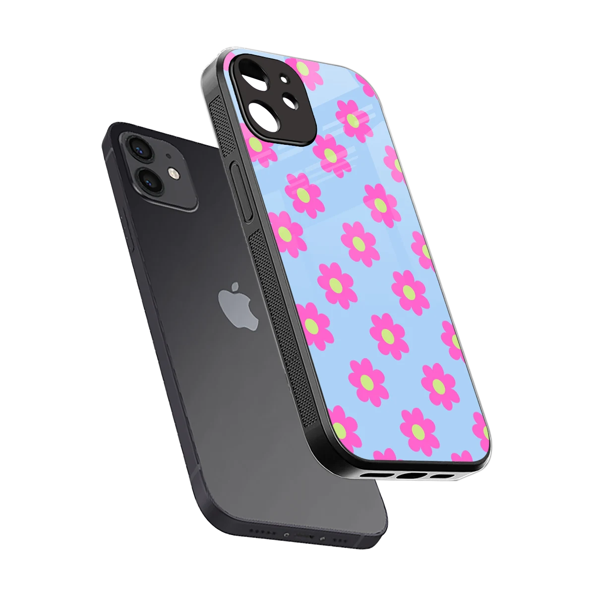 Bouquet sleek iphone 12 cover with tempered glass back and TPU edges