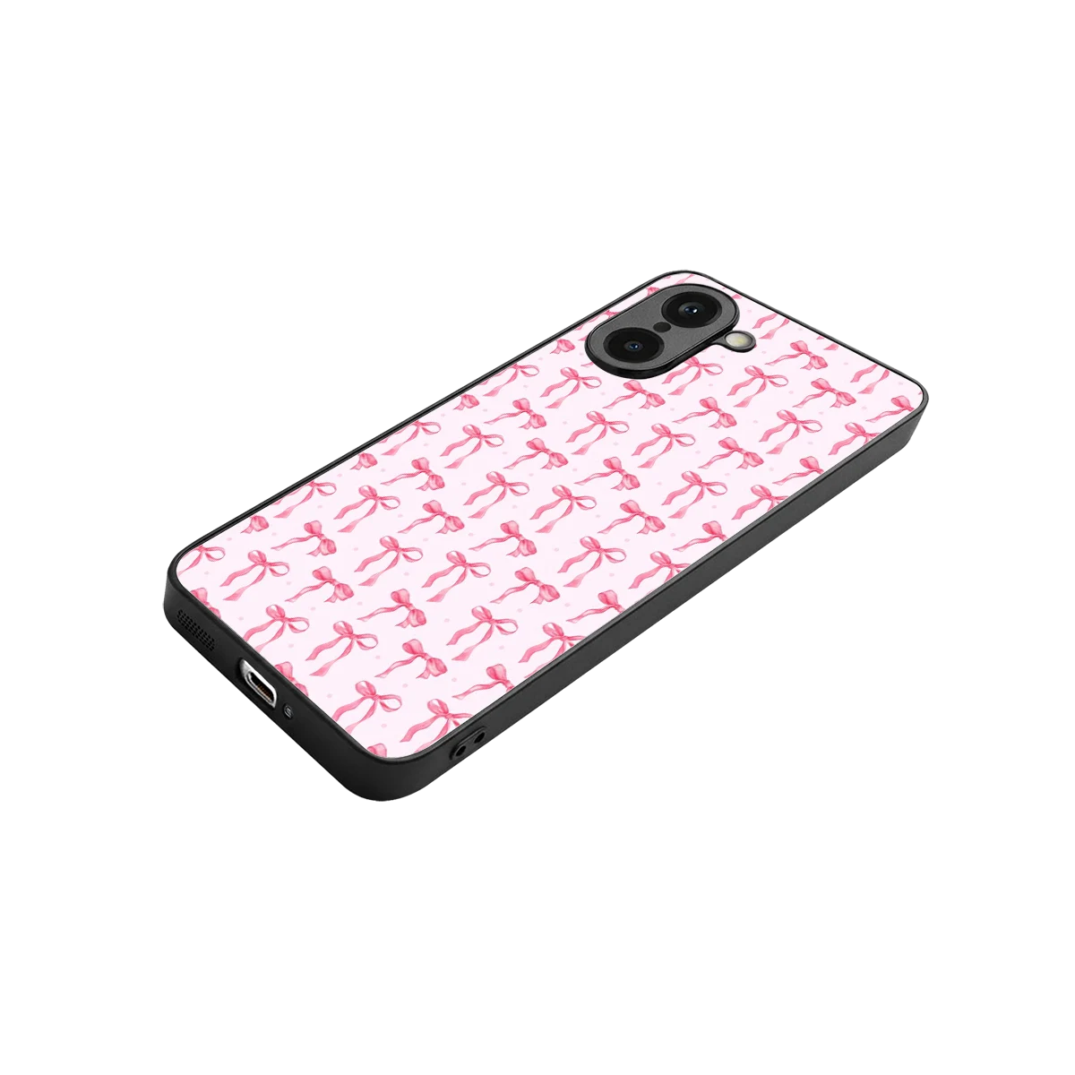 Bow Pink stylish phone case for oneplus nord ce5 5g | glossy glass and slim fit