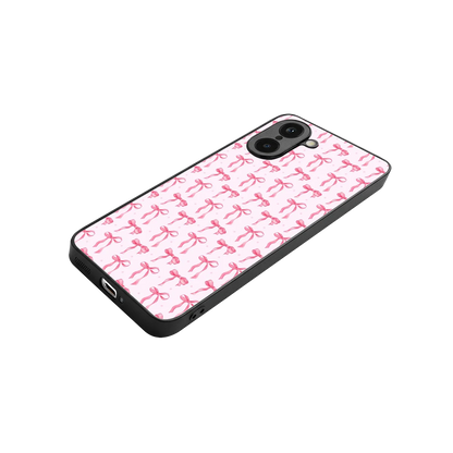 Bow Pink stylish phone case for oneplus nord ce5 5g | glossy glass and slim fit