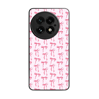 Bow Pink back phone cover | glass case for oneplus 13