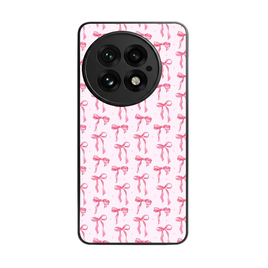 Bow Pink back phone cover | glass case for oneplus 13