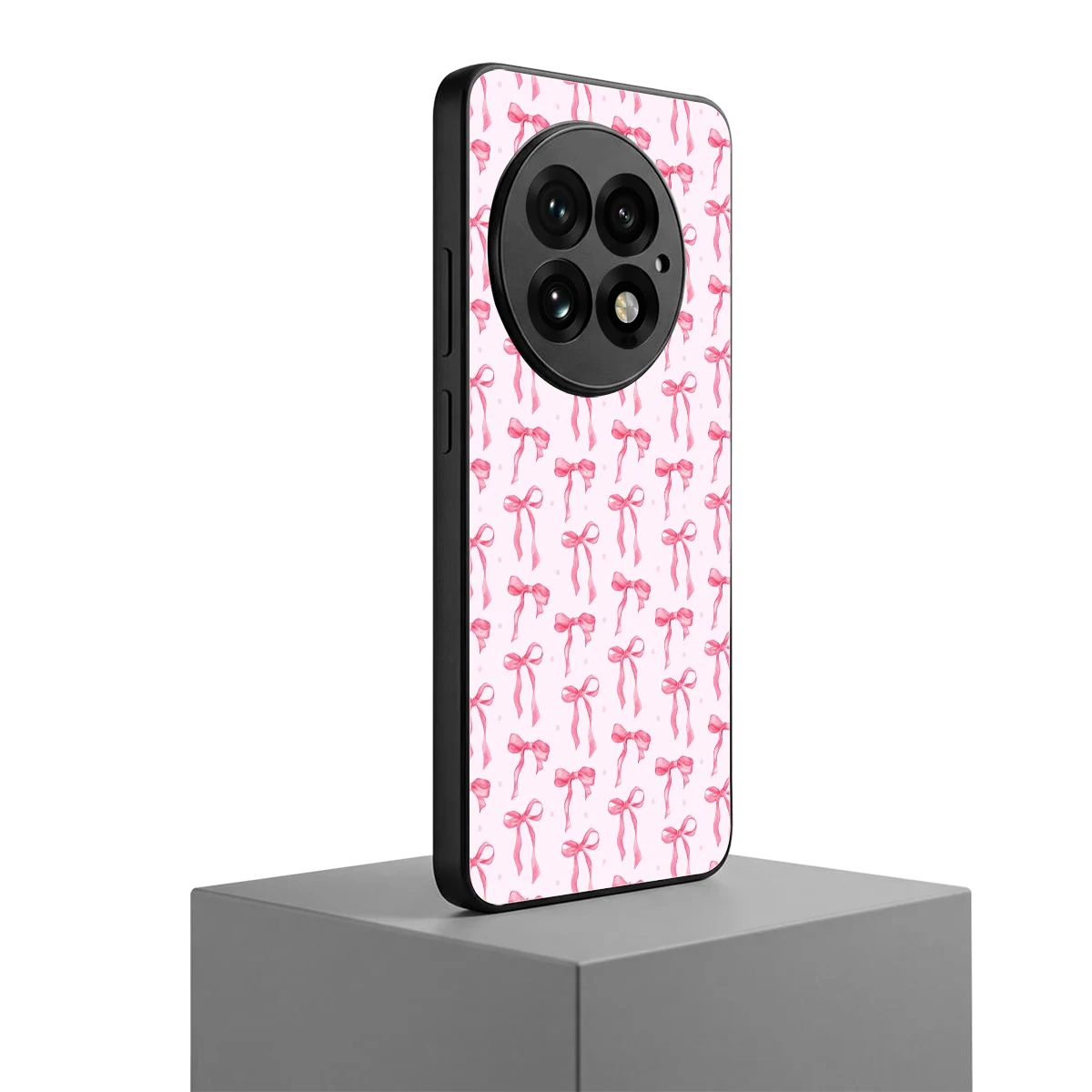 Bow Pink oneplus 13 mobile cover | shockproof glass phone case