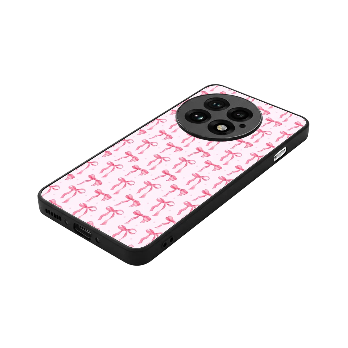 Bow Pink stylish phone case for oneplus 13 | glossy glass and slim fit