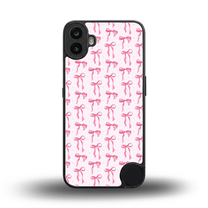 Bow Pink back phone cover | glass case for cmf nothing phone 1