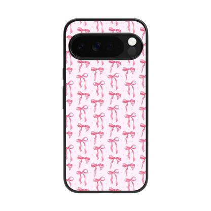 Bow Pink back phone cover | glass case for google pixel 10 pro xl