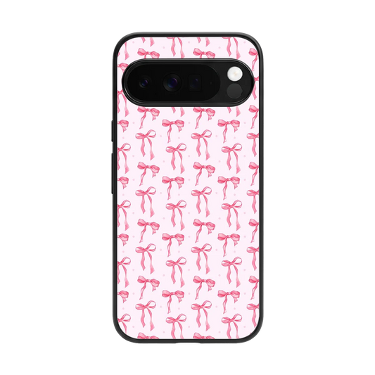 Bow Pink back phone cover | glass case for google pixel 10 pro xl