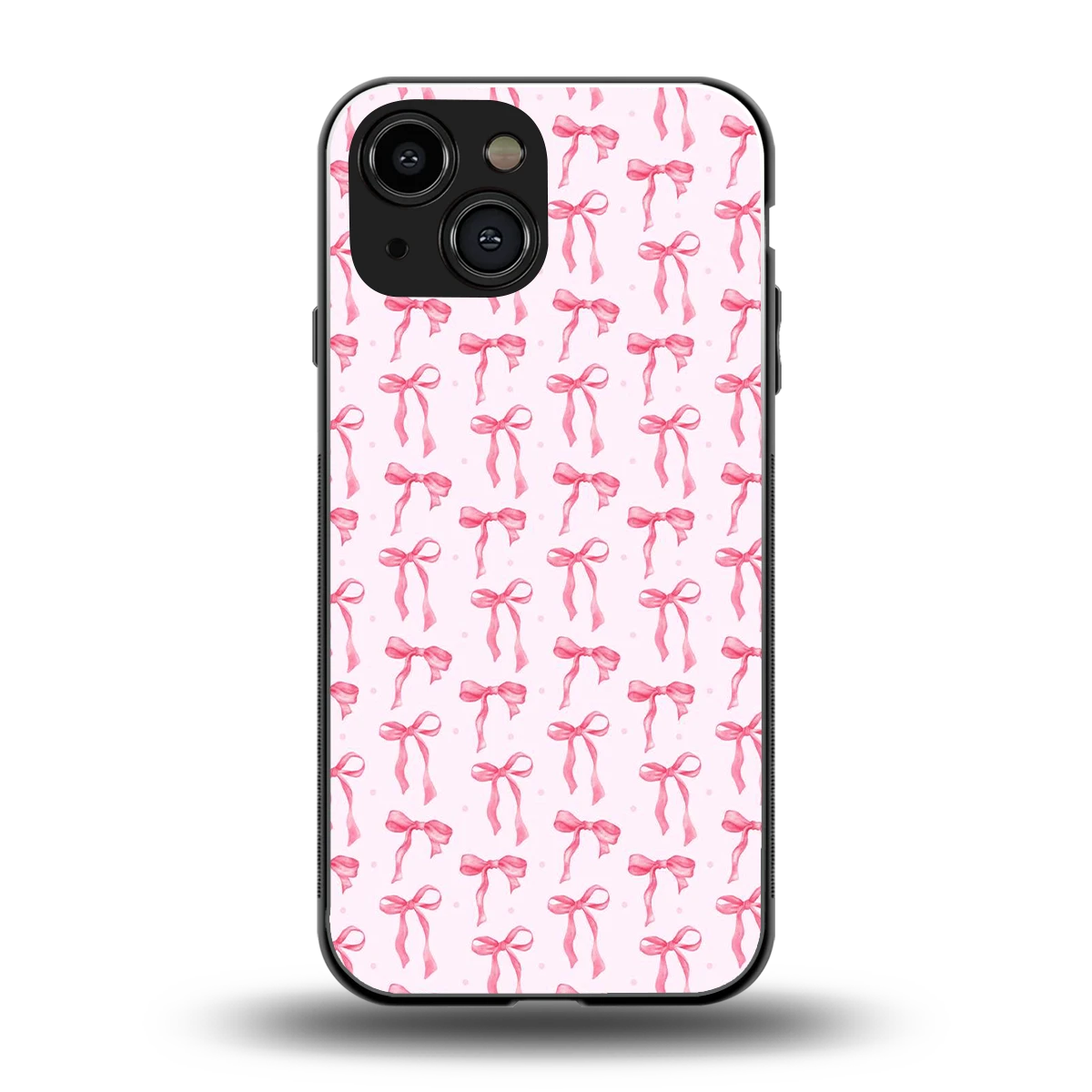 Bow Pink back phone cover | glass case for iphone 13 mini